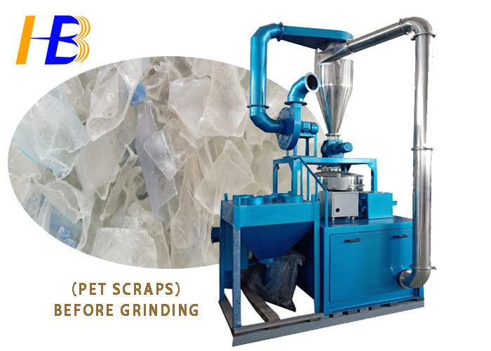 Scraps PET Flakes Plastic Pulverizing Machine , 10 - 80 Mesh Recycling Grinder Machine